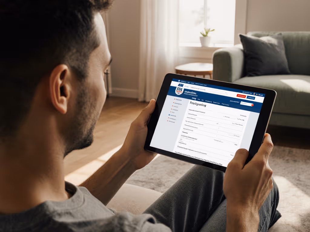 homeowner_checking_epa_certification_list_on_tablet