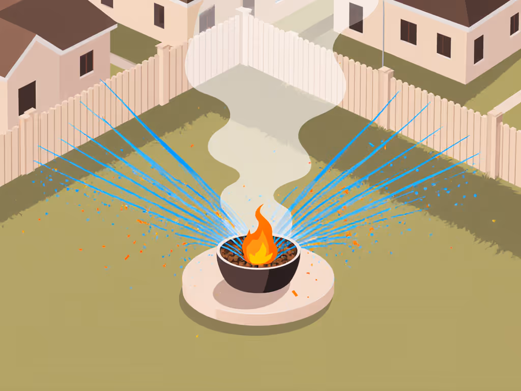 fire pit emission dispersion patterns